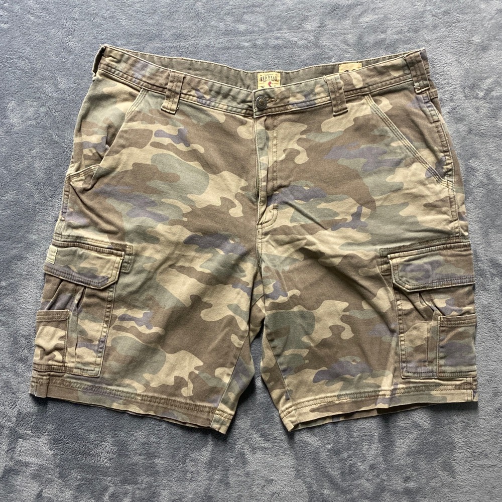 RedHead Shorts Mens 38 Camo Cargo Tactical Outdoor Utility Baggy y2k Retro Green